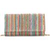 BWBIKE Pochette da Donna in Paglia di Rafia - Borsa a Tracolla da Spiaggia Estiva con Tracolla, Borsa a Busta Alla Moda per Viaggi e Serate,Colorato