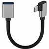 Yewseas Cavo USB C a USB 3.0, Adattatore USB A USBC, OTG 90 Gradi 5 Gbps, US B C Maschio a USBA Femmina, Cavo Corto Intrecciato in Nylon con Guscio in Alluminio per Dispositivi US B-C, Smartphone, Tablet, PC