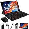 LEVIRTU Android 14 Tablet 10,3 Pollici, Octa-Core 2.0 GHz, 2K FHD, 2.4G+5G WiFi, 36GB RAM+256GB ROM (2TB TF), 8000mAh, 13MP+8MP, GPS, Bluetooth 5.0, Face ID, Tablet con Tastiera, Mouse (Grigio)