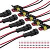 URAQT Connettori Elettrici Impermeabili, 5 Pezzi Connettori Elettrici a 2 Pin con 20 Pezzi Saldatura Seal Connettore Filo, Connettore Isolato e Sigillato per Auto, Moto, Camion, Barca