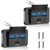 Intckwan Presa USB 12V, 72W - Caricatore Triplo Porta con Ricarica Rapida Simultanea (2xQC3.0 + PD), Interruttore On/Off, Presa USB Integrabile per Auto 12-24V, Camion, Barche, Camper (2 Pezzi)