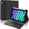 SENGBIRCH Custodia per Tastiera iPad Mini 7 2024 8.3 Pollici, Layout Italiano QWERTY Rimovibile Magnetic Wireless Bluetooth Tastiera per Mini 6a/7a Generazione 8.3 Pollici, Nero