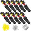 URAQT 10 Pezzi Connettori Elettrici Impermeabili, 2 Pin Connettori Elettrici, Nylon Connettore Cavo, con Connettore Isolato e Sigillato in Gomma di silicone, per Auto Camion Marina Moto