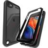 LUNOVATE Cover per iPod Touch 5/6/7, con 2 Pezzi Pellicola Prottetiva, PC Indietro + TPU Paraurti Antiurto Transparente Custodia per iPod Touch 5/6/7 - Nero