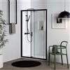 Kiamami Valentina Porta doccia nicchia scorrevole 110 cm nero opaco cristallo temprato 6 mm trasparente | City