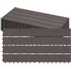 Laneetal Set di 6 Pavimento per Esterno, Pavimento WPC Incastro, Piastrelle per Decking a Incastro per Giardino, Patio, Terrazza, Balcone, 30x60 cm, Caffè