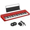 Casio Casiotone CT-S1RD Piano-tastiera con 61 tasti sensibili al tocco, 61 suoni, rossa