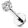 OUFER 16G Piercing Helix Filettato Interno Piercing Trago Argento 925 Conch Lobe Lip Stud Trasparente 2.5 mm CZ Gioielli Per Il Corpo 6 mm