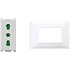 Vimar 0R14203.SL Plana Silver Presa a muro con protezione SICURY, 2P+T 16A P17/11 Silver + Vimar 14653.01 Placca 3 moduli in tecnopolimero, Bianco, ‎12 x 8 x 0.9 cm, 1 pezzo