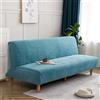 SUIOKPO Copridivano Senza Braccioli 3 Posti Elasticizzato Copridivano AntiGraffio Gatto Copridivano Futon Jacquard Tinta Unita Lavabile, Clic Clac per Soggiorno Casa,Blu