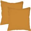 MATT & ROSE Federe 65 x 65 cm Set di 2 federe in cotone lavato | 100% cotone lavato | Oeko-TEX | Caramel