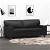 Gecheer Divano,Soggiorno,Moderno,con 3 Posti,in Similpelle,Ecopelle,Nera,174x77x80 cm,Divano in Ecopelle Moderno,Divano Moderno,Divano in Pelle Artificiale,Divano 3 Posti Moderno