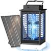 PALONE Lampada Antizanzare Elettrica Solare UV Sensore Corpo 4500V USB C Ricaricabile Zanzariera Elettrica Lampada Zanzare con 3,5M 5V/7W Pannello Solare & 1M Type-C Cavo per Esterno Interno