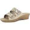 inblu Ciabatte Donna in Ecopelle con Zeppa 4,5cm e Plateau, Doppio Strappo Regolabile e Plantare Anatomico, Sandali, Sabbia, 40 EU