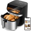 Aigostar Friggitrice ad Aria XXL 8,8 Litri, Air Fryer Doppia Resistenza, Risparmio Energetico 55%, 13 Programmi, Interno Acciaio Inox, Touchscreen & Finestra, Comunità Ricette, BPA FREE