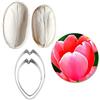 VALINK Fiore Petalo Venatore Taglierino Silicone Stampi Acciaio Inox Ripieno Set, Decorazione Dolci Toosl Coltello per Biscotti Cottura, Teglie e Sugarcract Cioccolato Gumpaste Torta - Tulipano