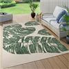 Paco Home Tappeto Cucina Da Esterno Salotto Moderno Balcone Terrazo Con Palme Giungla Motivo Floreale Motivo Boho Verde, Dimensione:120x170 cm, Colore:Verde 12
