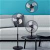Bakaji Ventilatore da Parete Muro, da tavolo e Piantana, Potenza 60W, 3 Pale Diametro 40cm, 3 Velocità Selezionabili, Oscillazione Orizzontale, Super Silenzioso, Colore Nero