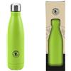 borraccia termica madricart Bottiglia Borraccia Termica in Acciaio 500 ml MYPIKY 25 cm Doppia Parete: Parete Interna in Acciaio Inox 304 Parete Esterna in Acciaio Inox 24 Ore Fresca 12 Ore Calda (Verde Mela)