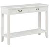 vidaXL Tavolo Consolle Stile Classico con Cassetti Mobiletto Tavolino Ripiano MDF Finitura Paulownia Bianco Legno Massello di Pino
