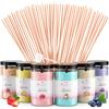 MK Misskandy since 2019 Misskandy®Kit zucchero filato con 6 gusti, 72 porzioni - Include 50 bastoncini per macchina per zucchero filato - Aromi: cola, vaniglia, fragola, mirtillo, limone e mela - Ideale per bambini e adulti