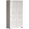 trendteam smart living Arredamenti, Materiale a Base di Legno, Bianco Liscio (Alta lucentezza), 73 x 132 x 31 cm