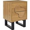 HOME DECO FACTORY, HD0432, Comodino Contemporaneo Calypso con Pratico Cassetto, Design Elegante e Versatile, Ideale per Camera da Letto o Soggiorno, Dimensioni 40x55x35 cm, Colore Marrone Nero