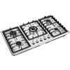 AOOUNGM Piano cottura a gas a 5 fuochi, 860 x 500 mm, piano cottura a gas, 5 fuochi, in acciaio inox, con accensione a batteria