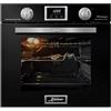 Kaiser Forno a gas da incasso Kaiser, 60 cm, modello Autark 79 l, design nero con vetro specchio, 2 funzioni (calore inferiore, grill), girarrosto, timer, convezione, gas del forno: gas naturale