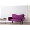 Dmora - Divano letto 2 posti Asterope, Sofà trasformabile, Divanetto per ospiti, poltrona letto, 140x65 h70 cm, Viola