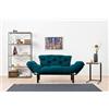 Dmora Divano 2 posti Zeeusis, Sofà trasformabile, Divanetto per Ospiti, Poltrona Letto, 155x70 h85 cm, Azzurro