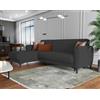 Dmora - Divano letto con penisola Angel, Divano ad angolo reversibile, Sofà contenitore moderno con chaise longue e 3 cuscini, 230x153h85 cm, Antracite