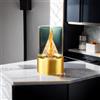 Dmora - Camino a bioetanolo Dschroffenegge, Caminetto ecologico, Focolare senza fumo, Riscaldatore ad etanolo, Made in Italy, 16x16 h29 cm, Oro e Trasparente