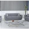 DMORA - Divano letto 3 posti Escobar, Divano letto contenitore lineare, Sofà da soggiorno apertura click-clack, 223x84xh80 cm, Grigio