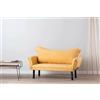 Dmora Divano 2 posti Aquilonis, Sofà trasformabile, Divanetto per Ospiti, Poltrona Letto, 140x65 h70 cm, Giallo