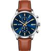 BUREI Orologi da uomo cronografo giapponese al quarzo impermeabile orologio da polso uomo cinturino in pelle business casual sport data orologio per uomini