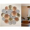 Casablanca modernes Design Casablanca - Rilievo da parete orientale, in metallo, color rame, bianco, effetto metallico, rotondo, Ø 61 cm, profondità 6 cm, decorazione da parete, decorazione per la casa