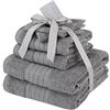 Brentfords Asciugamani, Cotone, Grigio, 6 Piece Towel Bale Set, 6 unità