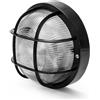 Velamp Bubble Plafoniera da esterno rotonda - Attacco lampadina E27 - 60W Max - Impermeabile (IP44) - Ideale per montaggio all'esterno - Colore nero