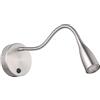 Eglo Lampada da parete a LED Olivandino 1, a collo di cigno, luce | da lettura a muro, per camera da letto, con interruttore e ricarica USB, in metallo argentato, colore luce: bianco caldo