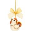 THUN Addobbo Gallo Jack, Ceramica, Collezione Giardino di Primavera, 4,7 x 3,6 x 5,1 cm
