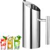 HERCHR Brocca in Acciaio Inox con Manico, 1 litro Caraffa refrigerante con protezione beccuccio per tè freddo/caldo, tè alla frutta, caffè