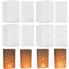 BigKego 20 Pezzi Sacchetti di Candela Lanterne Decorative Bianco Sacchetti Lgnifughi per Candele per San Valentino Fidanzamento Ricevimenti e Natale