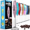 PowerLix Frullino Montalatte Elettrico per Cappuccino - Schiumatore Latte con Supporto in Acciaio Inossidabile, 15-20s, Potente 19000 giri/min, Frullino Manuale per Latte, Cappuccino, Caffè