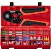 PEBA Set Pinza Crimpatrice Esagonale 0,08-10mm² Autoregolante, Kit Professionale 1030 Pezzi 28 Misure Tubetti Terminali in Rame Viola (>99,5%) Stagnato, Puntalini DIN 46228 per Capicorda