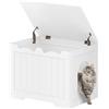Hzuaneri Mobile Lettiera per Gatti, Armadietto per Gatti, Con Apertura Superiore e Nascosta, Mobiletto per Lettiera, Cuccia per Gatto da Interno, Contenitore, 70 x 50 x 53 cm, Bianco CB84803X