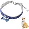 Larfraecy Collare a catena per cani con diamante, Blu lucido Collare per Cani Regolabile Collare per Animali con ciondolo a forma di osso Collana di gioielli per animali domestici, cucciolo, gatto (23.5+5cm)