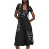 Desigual Abito da Donna a Maniche Corte NAN, Nero, XS