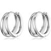 PHNIBIRD Orecchini Cerchio Uomo con Argento Piccoli Cerchio Unisex Orecchini per Regalo di Compleanno Adatti a Donna e Uomo