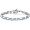 FANCIME Braccialetto da tennis da donna in argento sterling 925 con pietra preziosa, bracciale tennis con pietra di nascita, regalo di gioielli per donne e ragazze, lunghezza 19 cm, 19 cm, pietra di